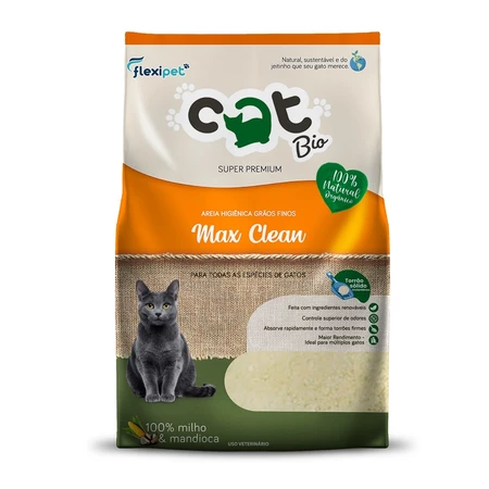 Areia Catbio Biodegradável 4Kg — Max Clean Grãos Finos